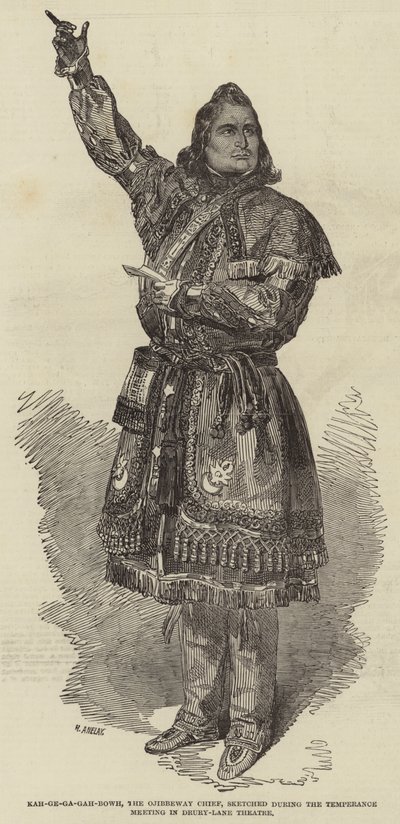 Kah-ge-ga-gah-bowh, il Capo Ojibbeway, schizzato durante l